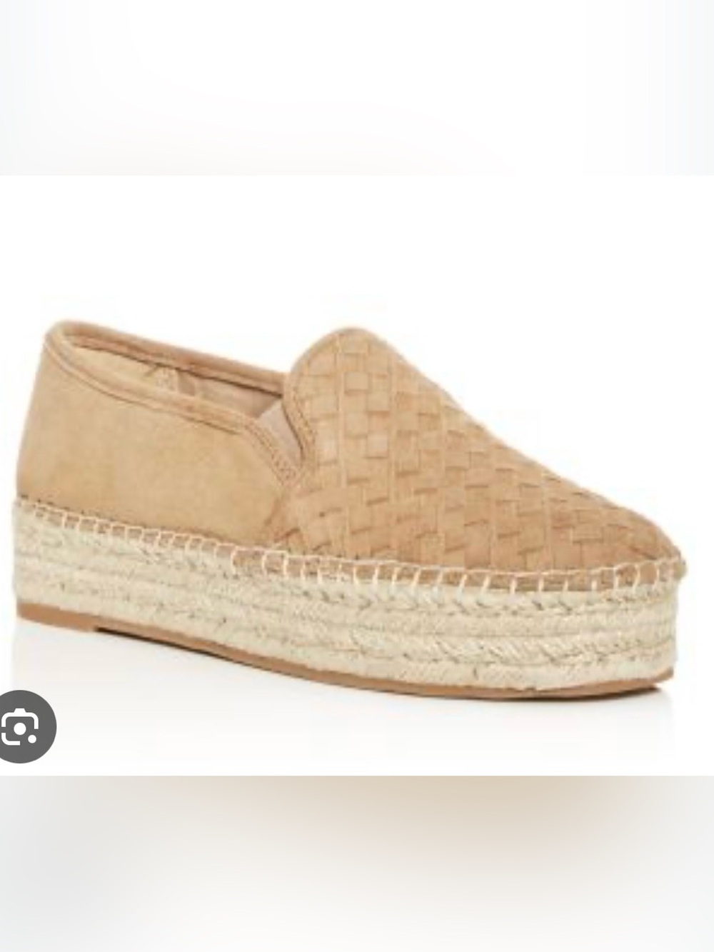 🛍️SALE Sam Edelman Catherine platform tan woven suede espadrille flats sz 7.5 W